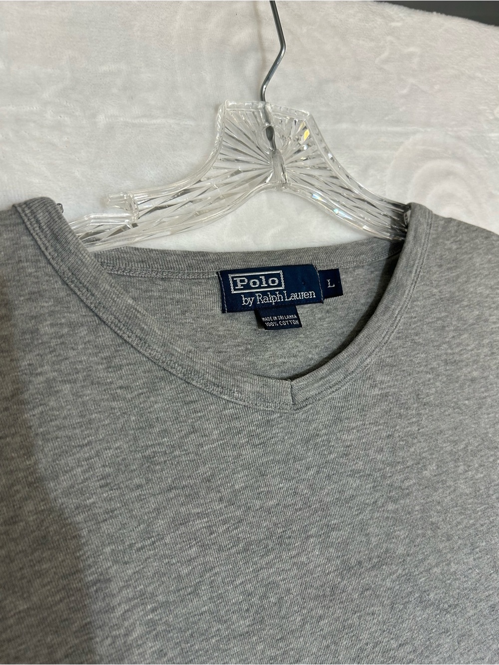Vintage Polo by Ralph Lauren Grey V-Neck Tee